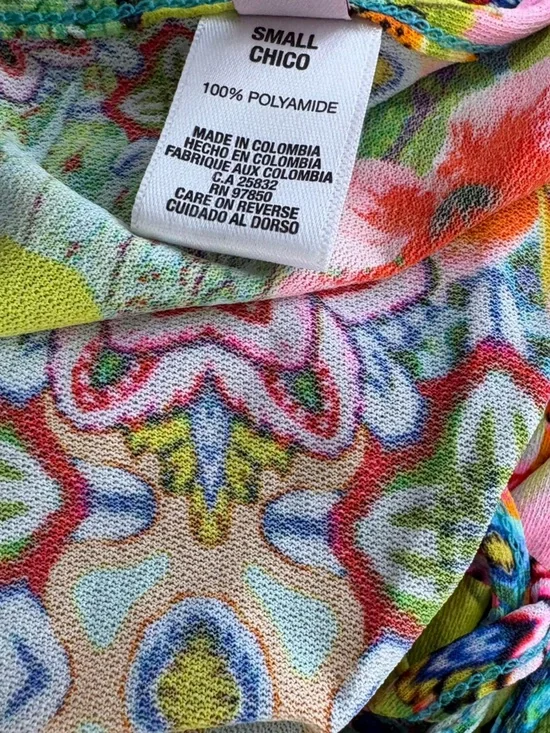 Luli Fama Cabana V-Neck Dress Swimsuit Cover-Up Floral Tropical Size Small - Picture 8 of 9